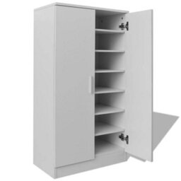 Berkfield Shoe Cabinet 7 Shelves White - thumbnail 4