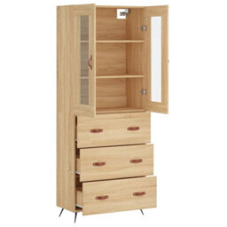 Berkfield Highboard Sonoma Oak 69.5X34X180 Cm Engineered Wood - thumbnail 4