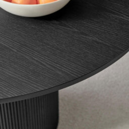 Furniturebox Uk Penrose Black Wooden Round Dining Table & 4 Black Caia Dining Chairs - thumbnail 5