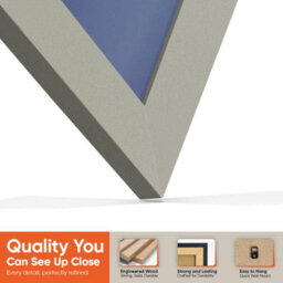 "16X16"" Light Grey Modern Vinyl Record Frame With Blue Mount For 12 Inch Lp Disc - Ak Frames" - thumbnail 3