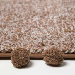 Homescapes Tufted Chocolate Brown 100% Cotton Bath Mat With Pom Pom Edges 50 X 80 Cm - thumbnail 3