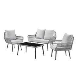 Home Detail Santorini  Rope Garden Lounge Set, Grey - thumbnail 2