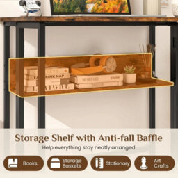 Industrial Fold Away Desk Rustic Brown Small Workstation For Apartments - thumbnail 5