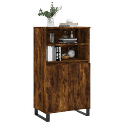Berkfield Modern Highboard Smoked Oak 60X36X110 Cm Engineered Wood - thumbnail 3