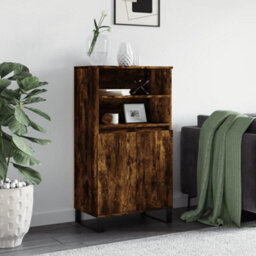Berkfield Modern Highboard Smoked Oak 60X36X110 Cm Engineered Wood - thumbnail 2
