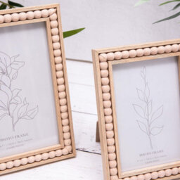 "Annibells Natural Wood Beaded Bobbin Photo Frames (16985) - 5X7""" - thumbnail 3