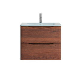 Plum&clay Eden Redwood Wall Hung Vanity Unit With White Glass Basin (W)600mm - thumbnail 5