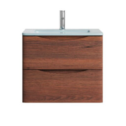 Plum&clay Eden Redwood Wall Hung Vanity Unit With White Glass Basin (W)600mm - thumbnail 3