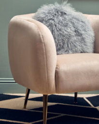 Orsina Bosie Mongolian Fur Grey Round Cushion - thumbnail 5