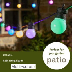 Party Festoon - Multi-Coloured, 20 Waterproof Led Festoon Lights Outdoor, Indoor Outdoor Globe String Lights - thumbnail 3
