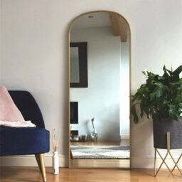 Jōbū Jobu Home - Gold 160X60Cm Arched Wall Mirror - Steel Frame For Bedrooms, Hallways & Dressing Areas - Yoko