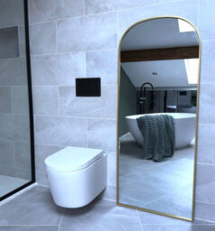 Jōbū Jobu Home - Gold 160X60Cm Arched Wall Mirror - Steel Frame For Bedrooms, Hallways & Dressing Areas - Yoko - thumbnail 3