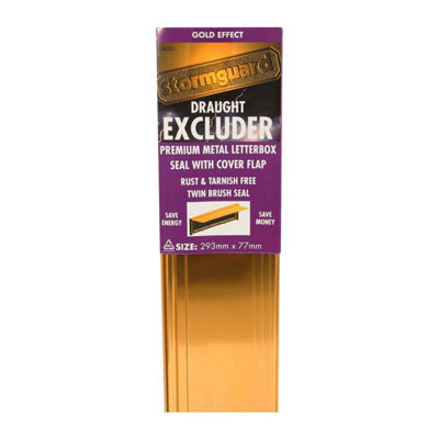 Stormguard Letterbox  Cover Draught Excluder - Metal - Gold With Cover - image 1