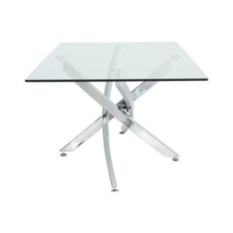 Living And Home Modern And Futuristic Clear Glass Top Coffee Table With Chrome Legs 1200X600mm - thumbnail 3