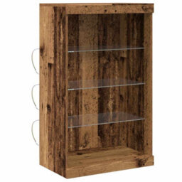 Berkfield Sideboard With Led Lights Old Wood 60,5X37X100 Cm - thumbnail 2