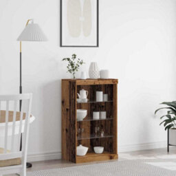 Berkfield Sideboard With Led Lights Old Wood 60,5X37X100 Cm - thumbnail 1