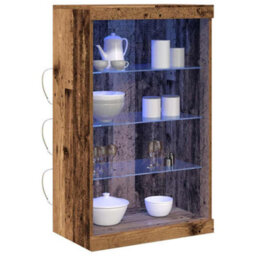 Berkfield Sideboard With Led Lights Old Wood 60,5X37X100 Cm - thumbnail 3