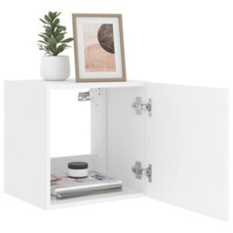 Walplus Tv Wall Cabinets With Led Lights 2 Pcs White 40.5X35X40 Cm - thumbnail 6