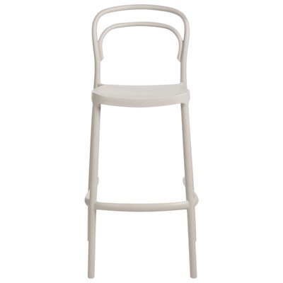 Wyld And Coco Beige Plastic Bar Chairs Set Of 2 - Weatherproof Polypropylene, Matt Finish, Bar Height. - image 1
