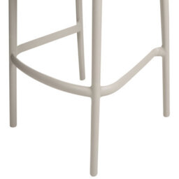 Wyld And Coco Beige Plastic Bar Chairs Set Of 2 - Weatherproof Polypropylene, Matt Finish, Bar Height. - thumbnail 9