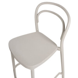 Wyld And Coco Beige Plastic Bar Chairs Set Of 2 - Weatherproof Polypropylene, Matt Finish, Bar Height. - thumbnail 8