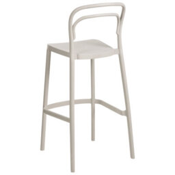 Wyld And Coco Beige Plastic Bar Chairs Set Of 2 - Weatherproof Polypropylene, Matt Finish, Bar Height. - thumbnail 6