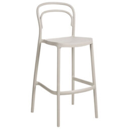 Wyld And Coco Beige Plastic Bar Chairs Set Of 2 - Weatherproof Polypropylene, Matt Finish, Bar Height. - thumbnail 4