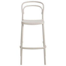 Wyld And Coco Beige Plastic Bar Chairs Set Of 2 - Weatherproof Polypropylene, Matt Finish, Bar Height. - thumbnail 1