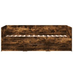 Berkfield Daybed With Drawers Without Mattress Smoked Oak 90X190 Cm Single - thumbnail 4
