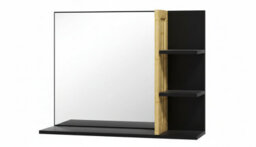 Modern Wall Mounted Bathroom Mirror With 4 Open Storage Shelves  Bathroom Organizer Mirror Unit - thumbnail 3