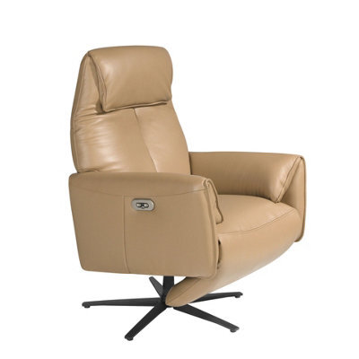 Angel Cerda Elegant Leather Swivel Relax Armchair For Modern Living Spaces - image 1