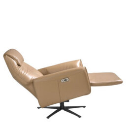 Angel Cerda Elegant Leather Swivel Relax Armchair For Modern Living Spaces - thumbnail 6