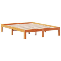 Berkfield Bookcase Bed Without Mattress Wax Brown 140X190Cm Solid Wood Pine - thumbnail 8