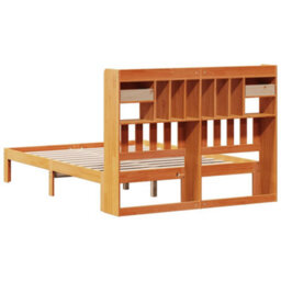 Berkfield Bookcase Bed Without Mattress Wax Brown 140X190Cm Solid Wood Pine - thumbnail 6