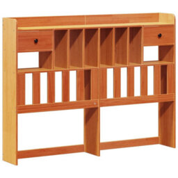 Berkfield Bookcase Bed Without Mattress Wax Brown 140X190Cm Solid Wood Pine - thumbnail 7