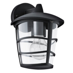 Modern Ip44 Outdoor Wall Light In Black - Stylish Lantern For Porches And Gardens - thumbnail 1