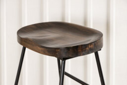 Ozark Bar Chair 2-Pack -Pine Barstool With Blacklegs-D41Xw48Xh74Cm,seat Height 74Cm - thumbnail 7
