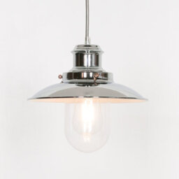 Contemporary Hanging Fisherman Lantern Style Pendant Chrome Finish Ceiling Light - thumbnail 1