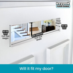 Keypak 10 Inch (27Cm) Door Letterbox - Fits 40-80mm Doors, Telescopic Sleeved Letter Box, Black/satin Anodised Aluminium - thumbnail 5