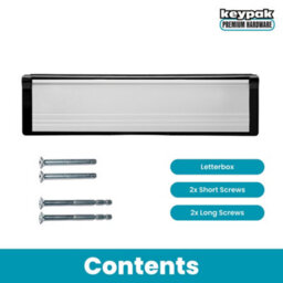 Keypak 10 Inch (27Cm) Door Letterbox - Fits 40-80mm Doors, Telescopic Sleeved Letter Box, Black/satin Anodised Aluminium - thumbnail 4