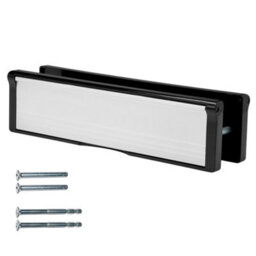 Keypak 10 Inch (27Cm) Door Letterbox - Fits 40-80mm Doors, Telescopic Sleeved Letter Box, Black/satin Anodised Aluminium - thumbnail 1