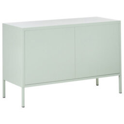 Wyld And Coco Mintgreen Pro 2 Door Sideboard - Industrial Steel Home Office Storage, Matte Mint, W100 X D40 X H65Cm - thumbnail 6