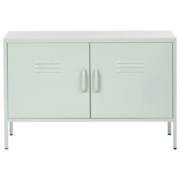 Wyld And Coco Mintgreen Pro 2 Door Sideboard - Industrial Steel Home Office Storage, Matte Mint, W100 X D40 X H65Cm - thumbnail 1