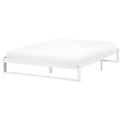Beliani Bed Without Headboard Pine Wood Talairan 160 X 200 Cm (Eu King Size) White - image 1