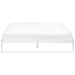 Beliani Bed Without Headboard Pine Wood Talairan 160 X 200 Cm (Eu King Size) White - thumbnail 4
