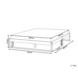 Beliani Bed Without Headboard Pine Wood Talairan 160 X 200 Cm (Eu King Size) White - thumbnail 3