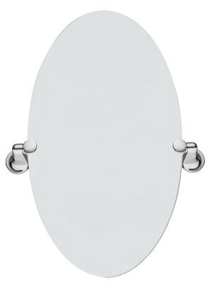 Sabichi Oval Bathroom Mirror - Wall Mounted Mirror - Chrome Finish - 45.5Cm X 30.3Cm - Frameless Mirror