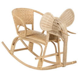 Beliani Kids Rocking Chair Elephant Ampollino Rattan Natural