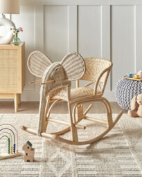 Beliani Kids Rocking Chair Elephant Ampollino Rattan Natural - thumbnail 2