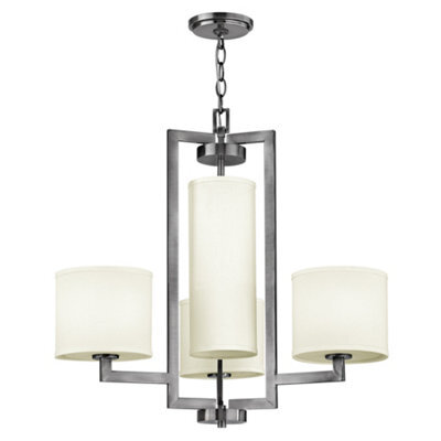 Luminosa Lighting Elstead Hampton 4 Light Multi Arm Ceiling Pendant Chandelier Antique Nickel, E27 - image 1